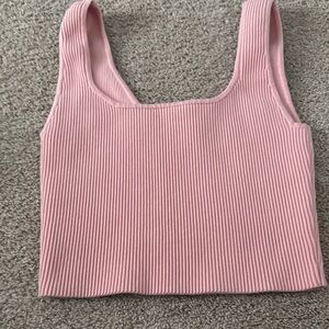 Abound Blush Ribbed Crop Top